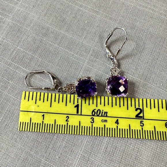 BBJ Deep Amethyst Sterling Silver Earrings - Picture 14 of 15